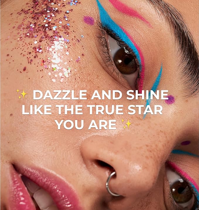 Insta Glitter Bomb: Quick-Dry Holographic Face & Body Glitter Gel | Long-Lasting Shine & Effortless Removal | Perfect Face Glitter Makeup & Body, Hair Shimmer | Vegan & Cruelty Free -0.67 fl.oz