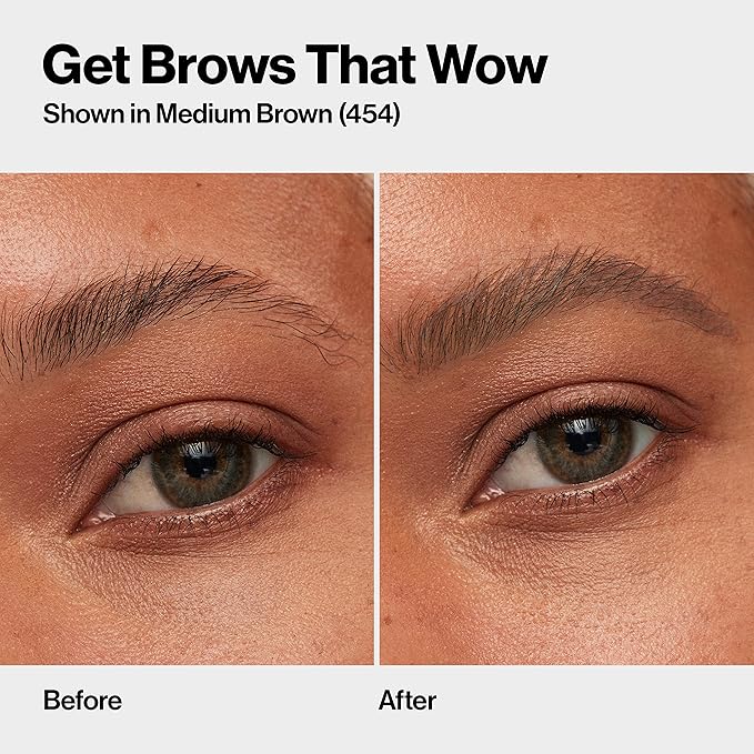 Revlon ColorStay Micro Eyebrow Pencil with Built In Spoolie Brush, Infused with Argan and Marula Oil, Waterproof, Smudgeproof, 454 Medium Brown, 0.003 oz