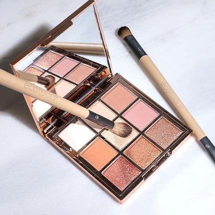 EcoTools Enhancing Eye Brush Set, Makeup Brushes For Liquid, Cream & Powder Eyeshadow & Eye Liner Application, Dual-Sided & Eco-Friendly, Synthetic Bristles, Cruelty-Free, 2 Piece Set