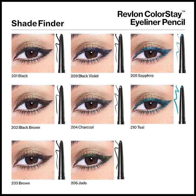 Revlon ColorStay Pencil Waterproof Eyeliner, Smudge-Proof, Eye Makeup with Built-In Sharpener, Packaging May Vary, 210 Teal, 0.01 oz