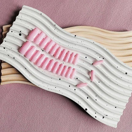 KXAMELIE Medium Coffin Nails - Press Ons, Glue Ons, Reusable 24 Fake Nails - Solid Color, Natural Thick, False Nails for Women