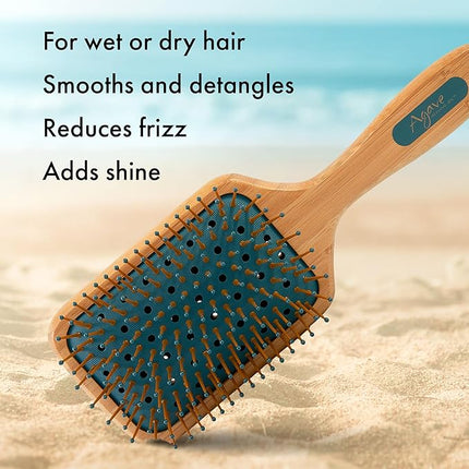 Agave Natural Bamboo Paddle Brush Lightweight Detangling & Smoothing Hair Brush