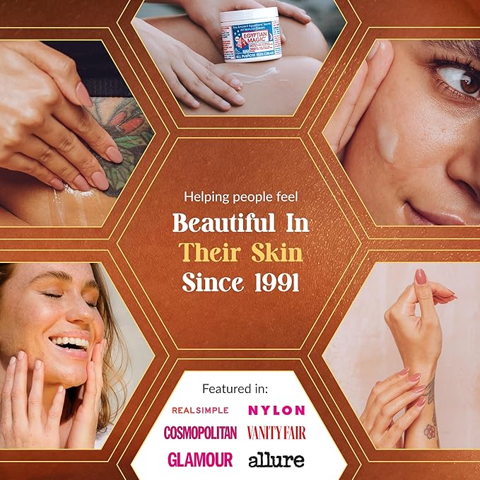 Egyptian Magic - All Purpose Face, Body, and Dry Skin Moisturizing Cream, Skin Protectant for Women & Men, Eczema Care Healing Balm, Scar Treatment, Stretch Marks, and Tattoo Aftercare, 4oz Jar