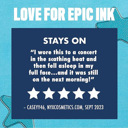 NYX PROFESSIONAL MAKEUP Epic Ink Liner, Waterproof Liquid Eyeliner - Black, Vegan Formula