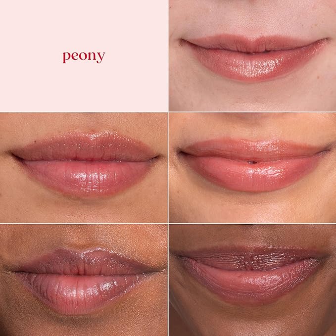 Burt's Bees Shimmer Lip Tint, Tinted Lip Balm Stick, Moisturizing for All Day Hydration with Natural Glowy Pigmented Finish & Buildable Color, Peony, 1 Tube, 0.09 oz.