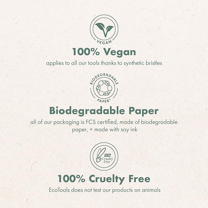 EcoTools Wonder Cover Complexion Brush, Makeup Brush For Flawless Foundation Application & Blending, Full Coverage Base Brush, Eco-Friendly, Synthetic Bristles, Cruelty-Free, 1 Count