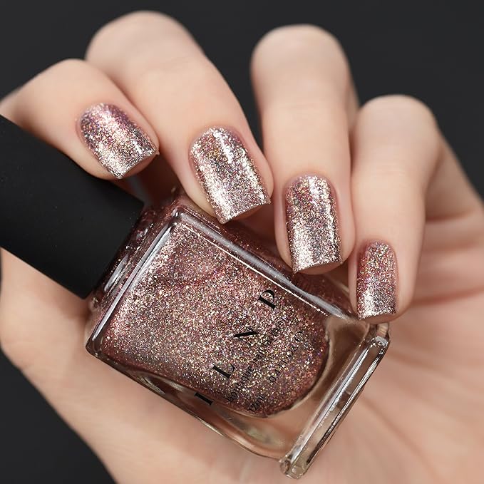 ILNP Madison Ave - Antique Pink Holographic Metallic Nail Polish