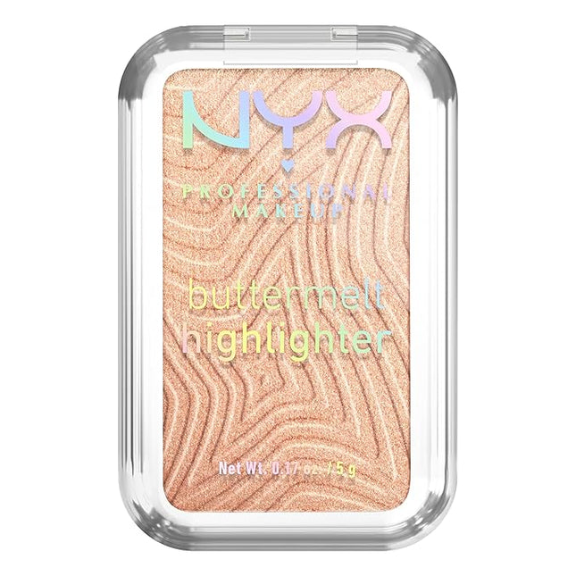 NYX PROFESSIONAL MAKEUP Buttermelt Highlighter, Powder Highlighter Makeup, With Up to 12H Wear and High Impact Glow - 10 Glaze It Butta (Light Bronze)