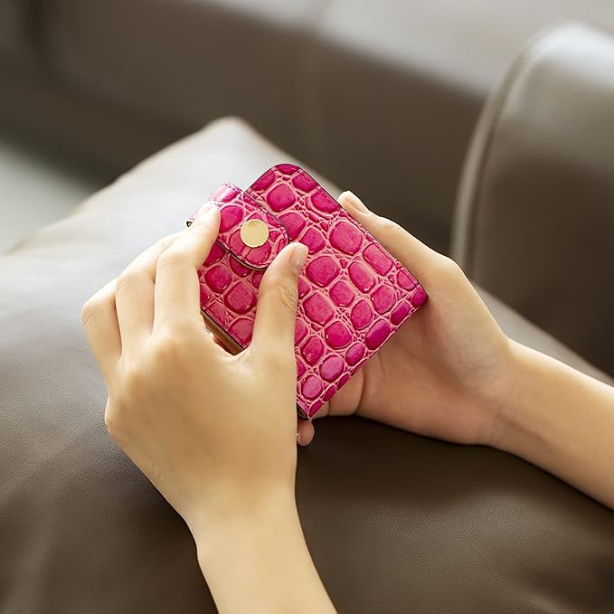 Cockatoo Leather Lipstick Case with Mirror Makeup Holder Portable Small Cosmetic Bag for Women More Colors