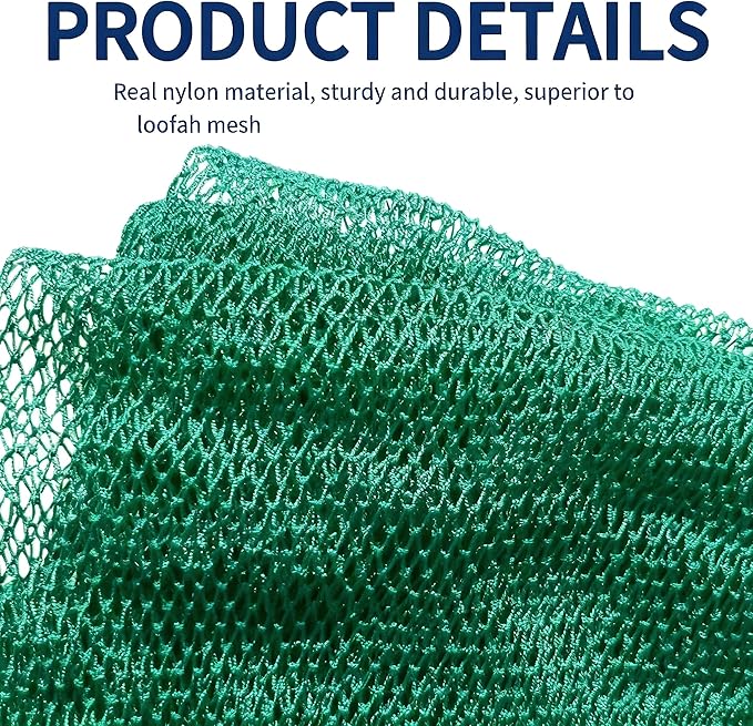 African Net Sponge Authentic, African Exfoliating Sponge Real African Net Black Owned, African Bath Sponge Back Scrubber, Body Exfoliator Shower Bath Accessories (Emerald Green)