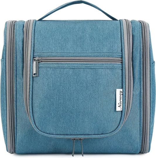 Narwey Hanging Toiletry Bag for Women Travel Makeup Bag Organizer Toiletries Bag Men for Cosmetics Essentials Accessories (Large, Navy Blue)