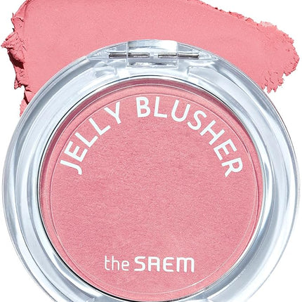 THESAEM Jelly Blusher - PK01 Sweet Petal Daily Muted Pink - Korean Watercolor Blush Cushion Velvet Finish - Long-Lasting Vibrant Cheek Color with Smooth Blending Formula, 0.21oz