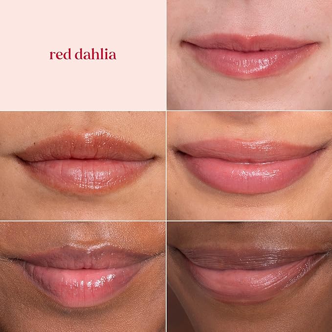 Burt's Bees Lip Tint Balm with Long Lasting 2 in 1 Duo Tinted Balm Formula, Color Infused with Deeply Hydrating Shea Butter for a Natural Looking Buildable Finish, Fiery Red Dahlia (2-Pack)