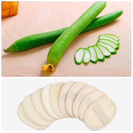 10-Pack Exfoliating Loofah Sponge Pads - Natural Luffa & Terry Cloth, Body Scrubbers for Shower & Bath Mooerca 1