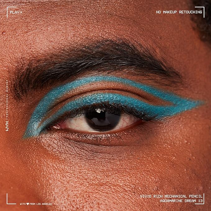 NYX PROFESSIONAL MAKEUP Mechanical Eye Pencil, Vivid Rich Mechanical, Creamy Retractable Eyeliner - Aquamarine Dream, Aqua Green Eyeliner