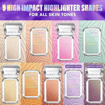 NYX PROFESSIONAL MAKEUP Buttermelt Highlighter, Powder Highlighter Makeup, With Up to 12H Wear and High Impact Glow - 15 U Butta Werk (Frosty Pink)