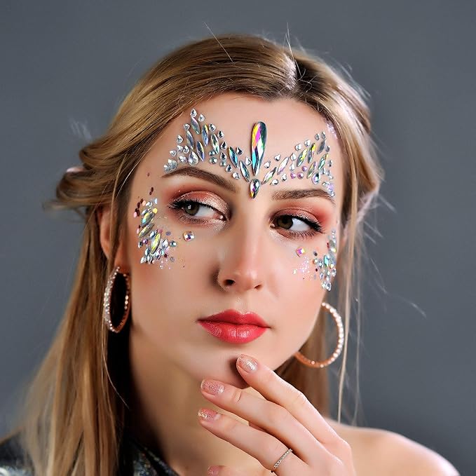 6Sets Festival Face Jewels stickers Body jewels stickers Glitter Rave Face Gems Rhinestones – Eye Body Gems | Rhinestone Stickers | Body Glitter Festival Rave & Party Accessories colorful