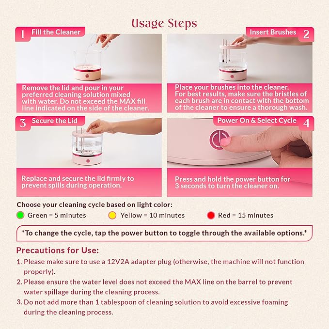 360° Electric Makeup Brush Cleaner – Makeup Brush Cleaner Machine Holds 17 Brushes, Dual Spin, Portable Compact Design for Travel & Home Use, Perfect for Makeup Lovers & Professionals