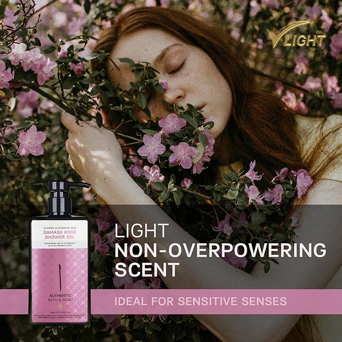 AUTHENTIC BATH & SOAP Rose Body Wash for Normal Skin – Soothing Shower Oil with Rose Water & Essential Oils, Vegan, Cruelty-Free, Hydrating Body Wash Women, 16.9 Fl Oz