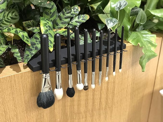 Makeup Brush Drying Rack - The Brush Bar - Makeup Brush Organizer - Portable Makeup Brush Holder - Makeup Brush Holders for Vanity - Space-Saving Makeup Brush Holder Organizer - Dries Brushes Quickly