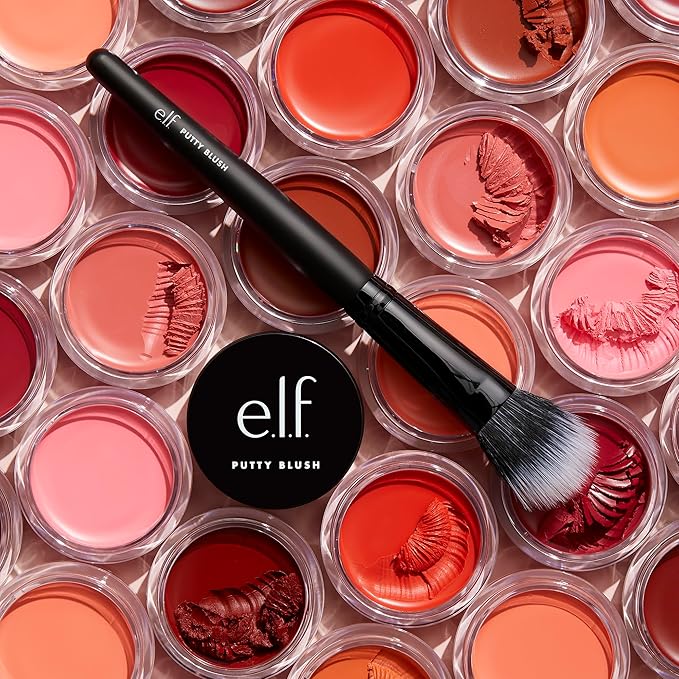 e.l.f. Putty Blush Brush, Makeup Brush For Putty & Cream Formulas, Easily Applies Blush & Bronzer For An Airbrushed Look, Vegan & Cruelty-Free