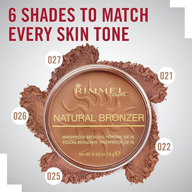 Rimmel London Natural - 021 Sun Light - Bronzer, Matte Finish, 0.49oz