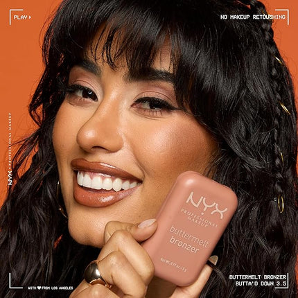 NYX PROFESSIONAL MAKEUP Matte Buttermelt Bronzer, Longwear Face Makeup with Up to 12 Hours of Wear, Vegan Formula - Butta Match (Light Medium Warm)