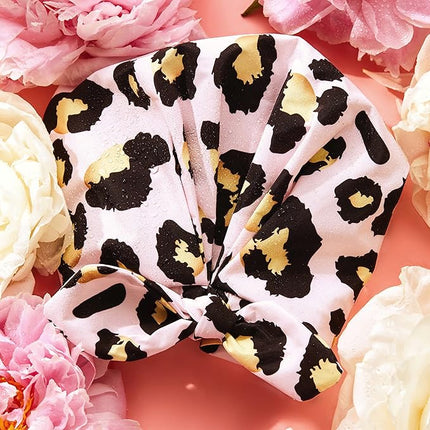 GRACE & COMPANY Luxury Shower Cap For Women - 100% Waterproof, Reusable, Washable & Breathable Shower Caps - Lucie(Bag Packaging)