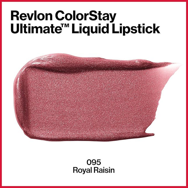 REVLON ColorStay Ultimate Liquid Lipstick, Longwear Rich Lip Colors, Wears for Up to 24 Hours, Satin Finish, 095 Royal Raisin, 0.1 fl oz (Pack of 2)