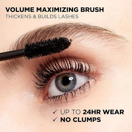 L’Oreal Paris Original Voluminous Mascara, Building Mascara Volume and Length Formula, Washable, Black Brown, 0.26 Fl Oz., 2 Count