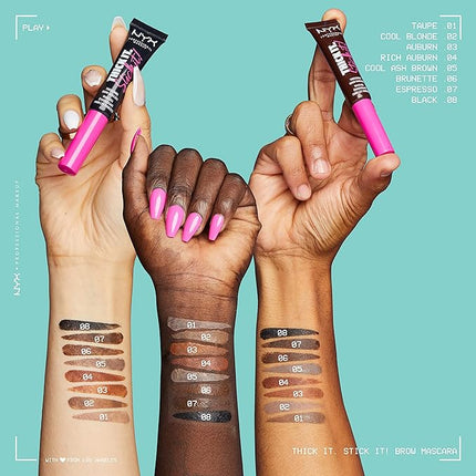 NYX PROFESSIONAL MAKEUP Thick It Stick It Thickening Brow Mascara, Eyebrow Gel - Espresso