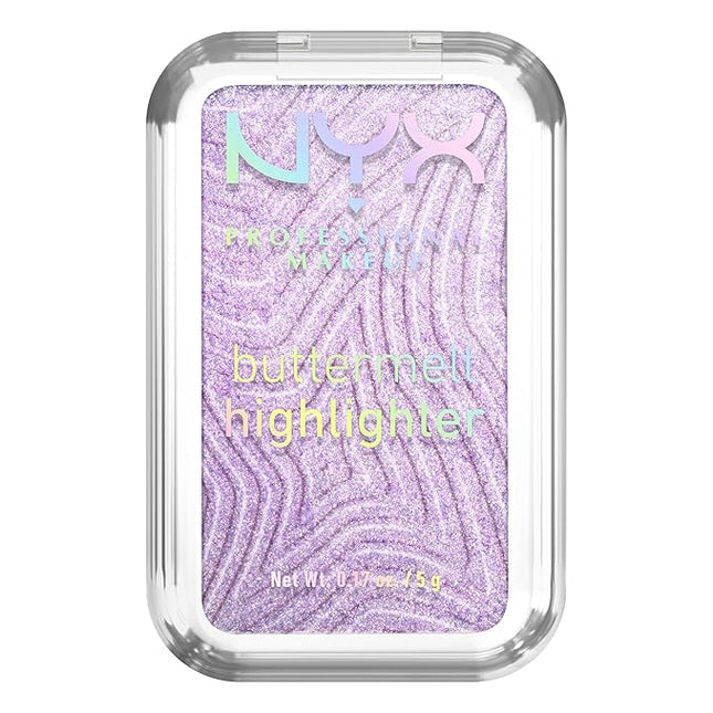 NYX PROFESSIONAL MAKEUP Buttermelt Highlighter, Powder Highlighter Makeup, With Up to 12H Wear and High Impact Glow - 40 No 1 Butta (Holographic Lavender)