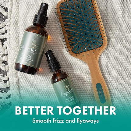 Agave Natural Bamboo Paddle Brush Lightweight Detangling & Smoothing Hair Brush