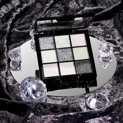 Kimchi Chic Beauty Jewel Collection Eyeshadow Palette - Pigmented Blendable Matte & Glitter Shades, Long Lasting, Cruelty Free, Includes Jewel Stickers, Diamond