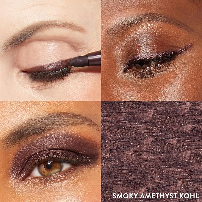 LAURA GELLER NEW YORK Kajal Longwear Kohl Eyeliner Pencil - Smoky Amethyst Kohl - Caffeine and Vitamin E - Smooth & Blendable Liner - Built-In Sharpener