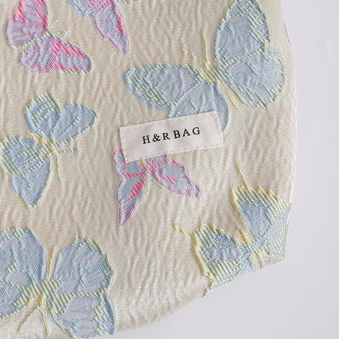 2 Pcs Makeup Bags, Large Cosmetic Bag Travel Toiletry Bag Organizer for Women, Embroidery Craft, Floral Makeup Bag Small Cosmetic Pouch Purse with Zipper Gifts for Girls Teen