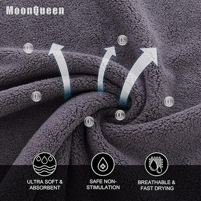 MOONQUEEN Ultra Soft Premium Washcloths Set - 12 x 12 inches - 72 Pack - Quick Drying - Highly Absorbent Coral Velvet Bathroom Wash Clothes (Grey)