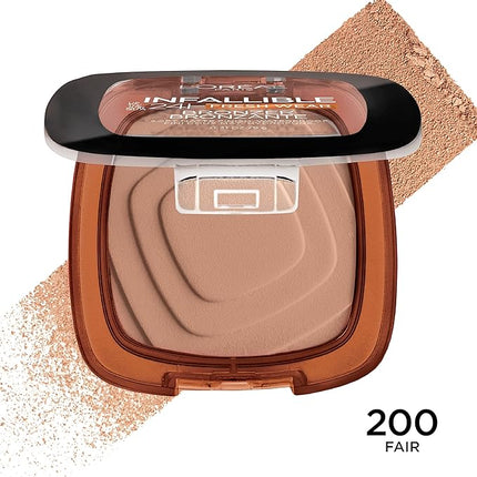L'Oreal Paris Infallible Up to 24H Fresh Wear Soft Matte Longwear Bronzer. Waterproof, heatproof, transfer, humidity and sweatproof, Fair, 0.31 oz
