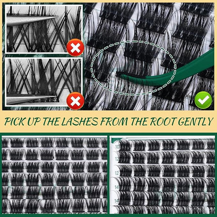 Lash Clusters,96 Pcs Cluster Lashes D Curl 10-18MIX DIY Lash Extensions Eyelash Clusters,KEYYOU Volume Wispy Individual Lashes Soft&Comfortable Easy DIY at Home(Y30,D-10-18MIX)