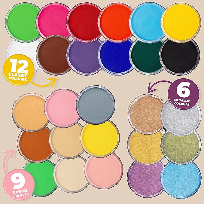 Blue Squid PRO Face Paint - Professional Water Based Single Cake Facepaint & Body Paints - SFX Makeup, Kids Adults Face Painting for Costume, Halloween, Cosplay - Classic Brown 30g / 1oz