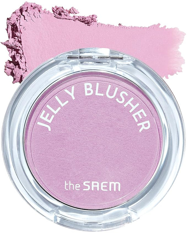 THESAEM Jelly Blusher - PP01 Milky Mauve Fresh Purple - Korean Watercolor Blush Cushion Velvet Finish - Long-Lasting Vibrant Cheek Color with Smooth Blending Formula, 0.21oz