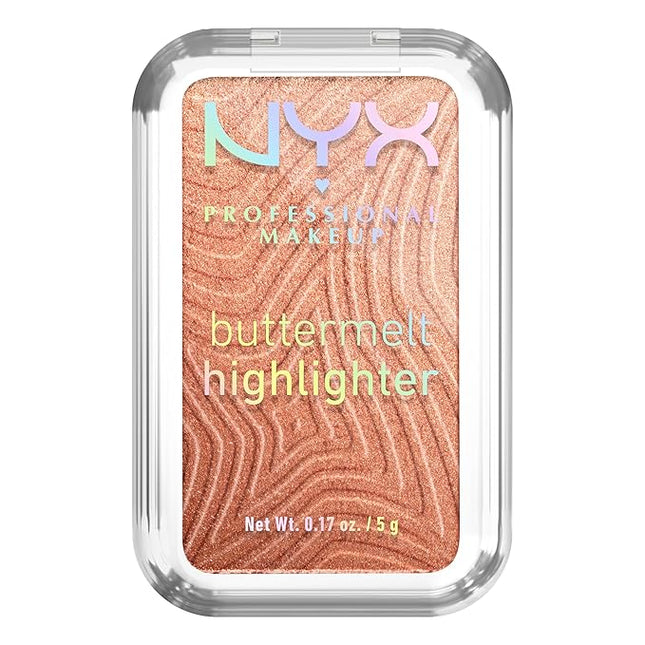 NYX PROFESSIONAL MAKEUP Buttermelt Highlighter, Powder Highlighter Makeup, With Up to 12H Wear and High Impact Glow - 35 Butta In Bronze (Bronzed Gold)