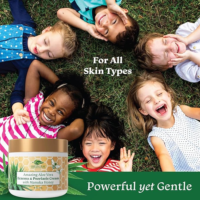 Green Leaf Naturals - Manuka Honey Face Cream - 8oz -Aloe Vera - Jojoba Oil Infused - Body Cream - Gluten Free Moisturizer for Kids & Adults - Nourishing Skin Care
