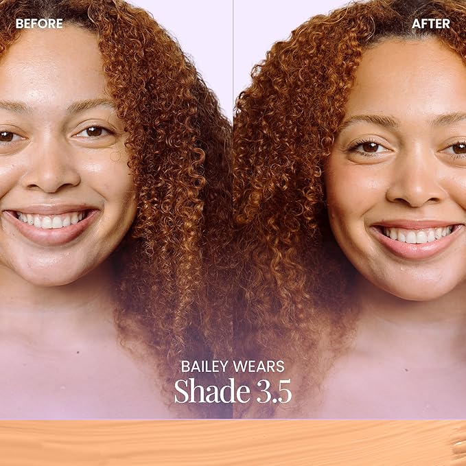 Naked Sundays BeautyScreen™ SPF 50 Mineral Peptide Foundation Tint 2-in-1 Skin Tint & Mineral Sunscreen- Radiant, Buildable Coverage, Acne-Safe (3.5 Light Medium Cool, 1.01 Oz)