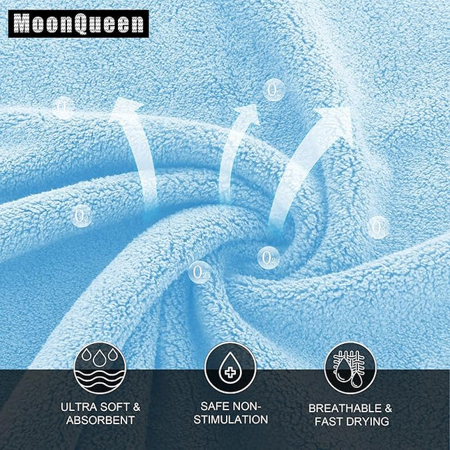 MOONQUEEN Ultra Soft Premium Washcloths Set - 12 x 12 inches - 24 Pack - Quick Drying - Highly Absorbent Coral Velvet Bathroom Wash Clothes - Use as Bath, Spa, Facial, Fingertip Towel (Aquamarine)