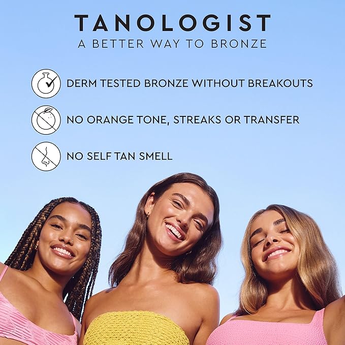 Tanologist Dark Self Tan Mousse, Clear Self-Tanning Mousse, Streak-Free, Natural Glow, No Fake Tan Smell Or Orange Tone, Long Lasting, Clean Ingredients, Vegan, 6.76 fl. oz/200 ml Bottle