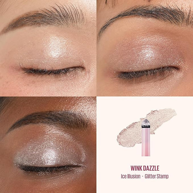 Kaja Eyeshadow - Wink Dazzle 01 Ice Illusion (Shimmer) | Glitter, Smudge Proof, Creamy Formula, Vegan, Cruelty-Free, Creamy, Blendable, High Pigmentation Shimmer Stick, Long Lasting, Waterproof