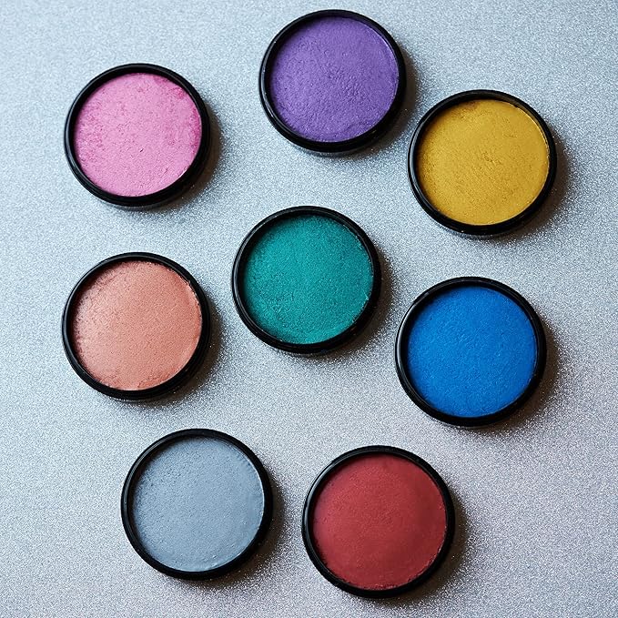 Metallic Pro Face & Body Paint Cake Pots by Cosmic Moon - Silver - Professional Water Based Face Paint Makeup for Adults, Kids - 1.26oz