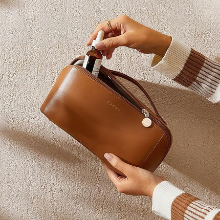 EACHY Travel Makeup Bag,Large Capacity Cosmetic Bags for Women,Waterproof Portable Pouch Open Flat Toiletry Bag Pattern Makeup Bag