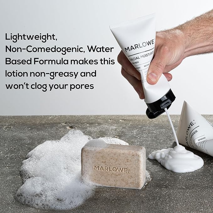 MARLOWE. No. 123 Facial Moisturizer 6 oz, Daily Face Lotion with Aloe Vera & Green Tea Extract, Hydrates, Nourishes, Restores & Soothes, Lightweight, Non-Greasy, Fresh Aloe Citron Scent